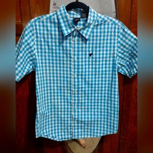 Wrangler Blue Check Button Down Shirt XL 14/16